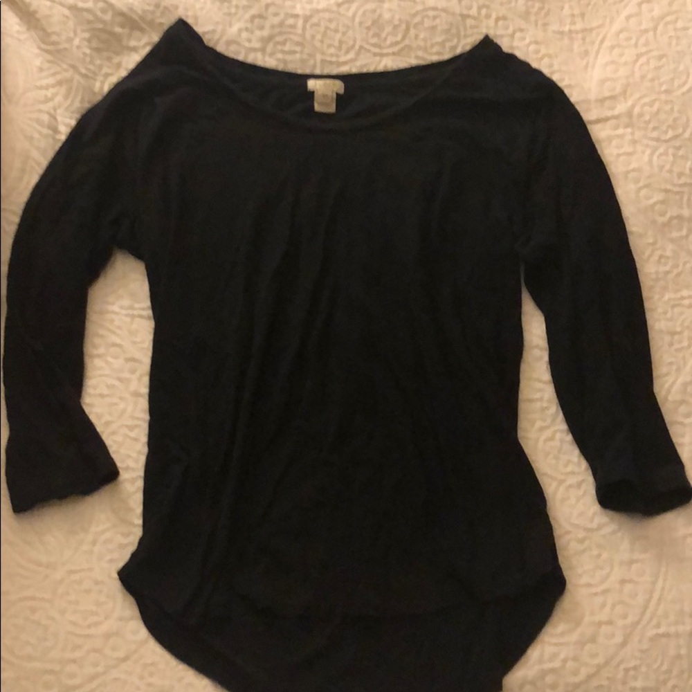 Loose and Easy Black 3/4 Shirt